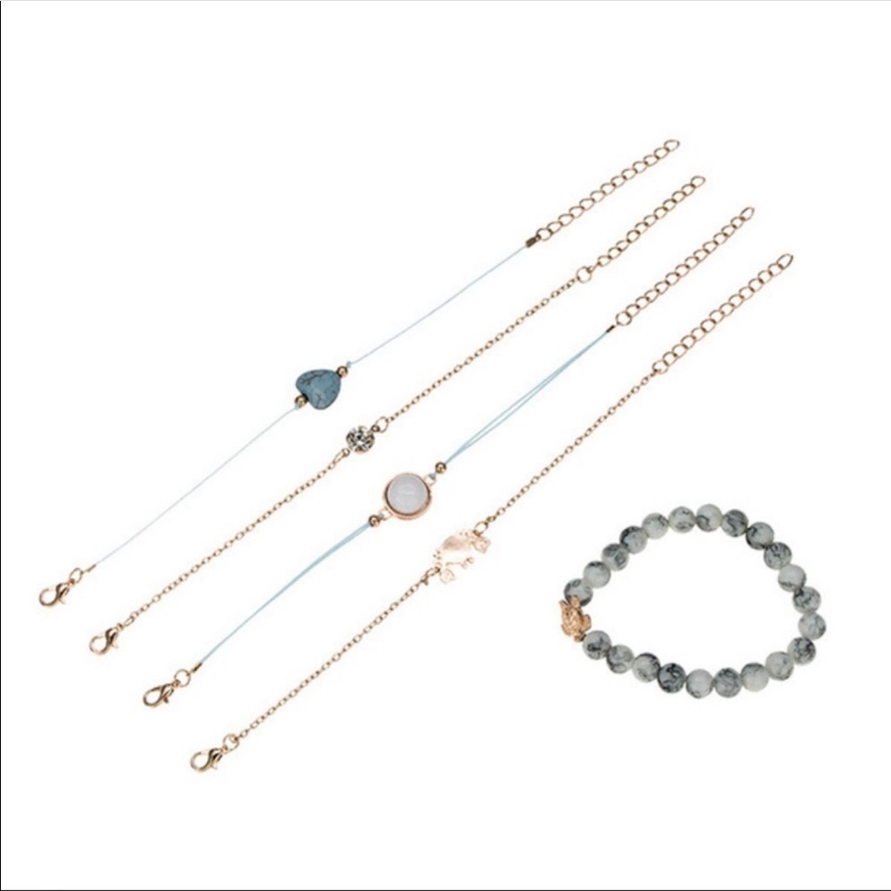set of 5 stackable bracelets - Picture 2 of 5